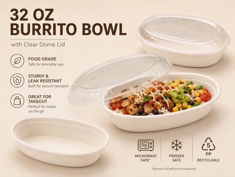 32oz Burrito Bowl PLA Lids WC