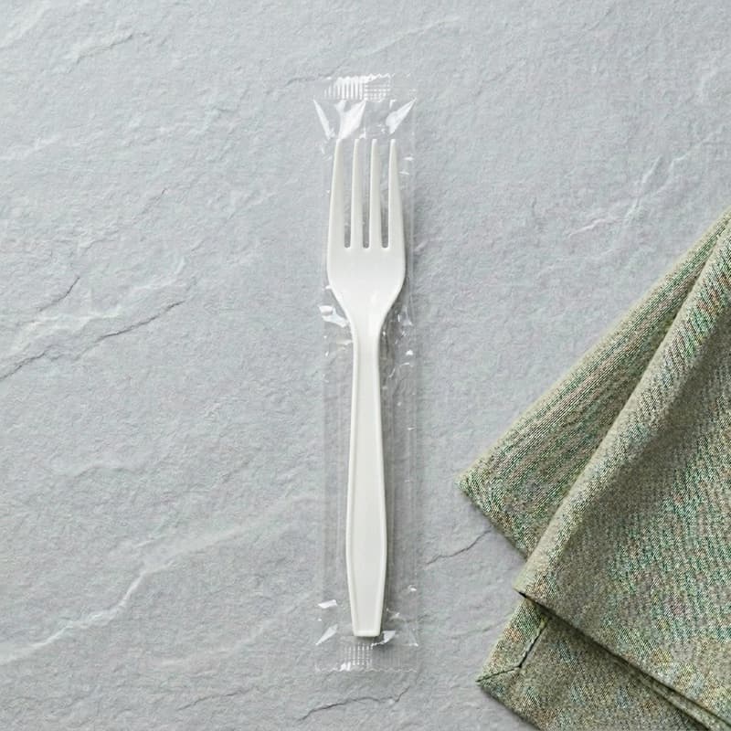 Cutlery Forks WHITE Heavy Duty Individually Wrapped