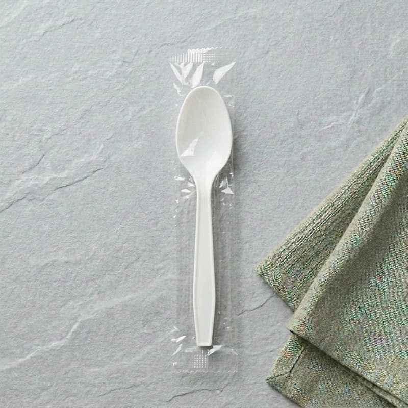 Cutlery Spoons WHITE Heavy Duty Individually Wrapped