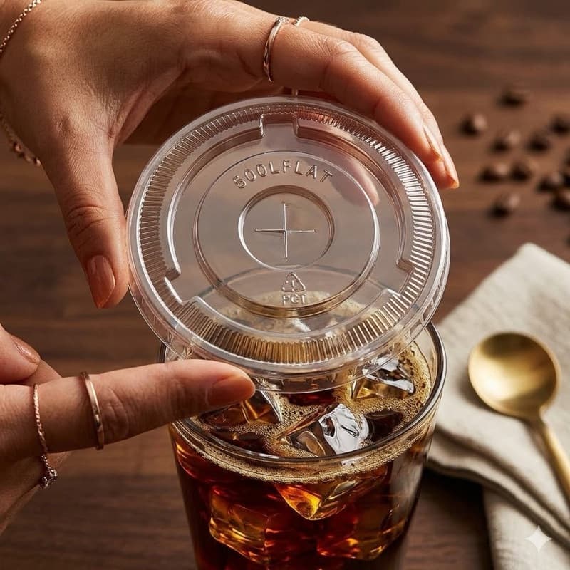 Flat Lids for 12-24oz Clear PET Cup | 98mm
