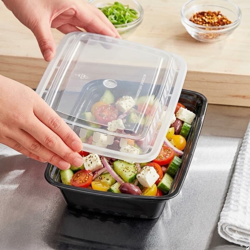 28oz Black Rectangle Containers
