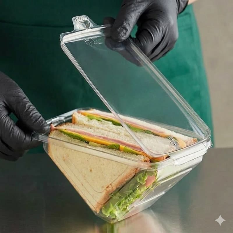 Sandwich Tamper Resistant Hinged Containers